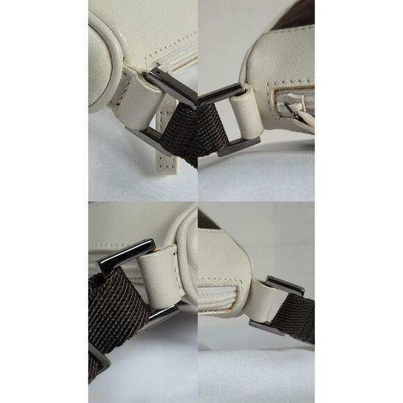 Gucci Web Sherry Line Accessory Pouch Rare Brown Canvas White Leather 92820 - Picture 9 of 15